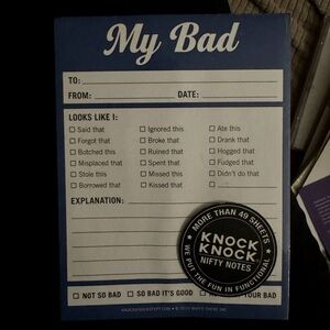 “My Bad” nifty notes